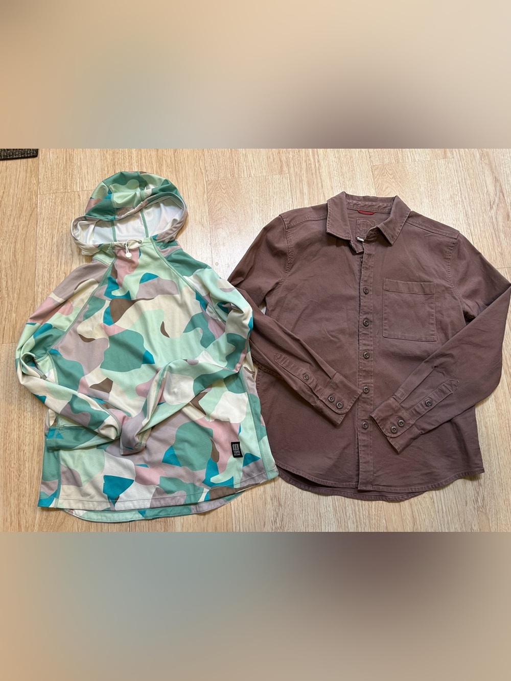 Topo Designs women’s shirt bundle. Size M. Sun shirt and button up.